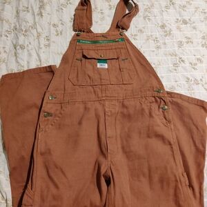 Liberty Men’s Brown Khaki Bib Overalls Work Utility Outdoor Cotton Canvas 34